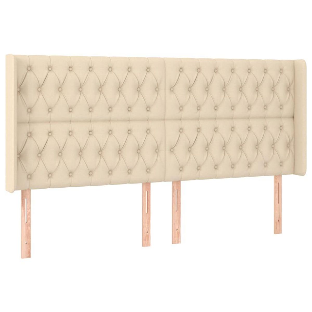 VIDAXL Tete de lit avec oreilles Creme 203x16x118/128 cm Tissu