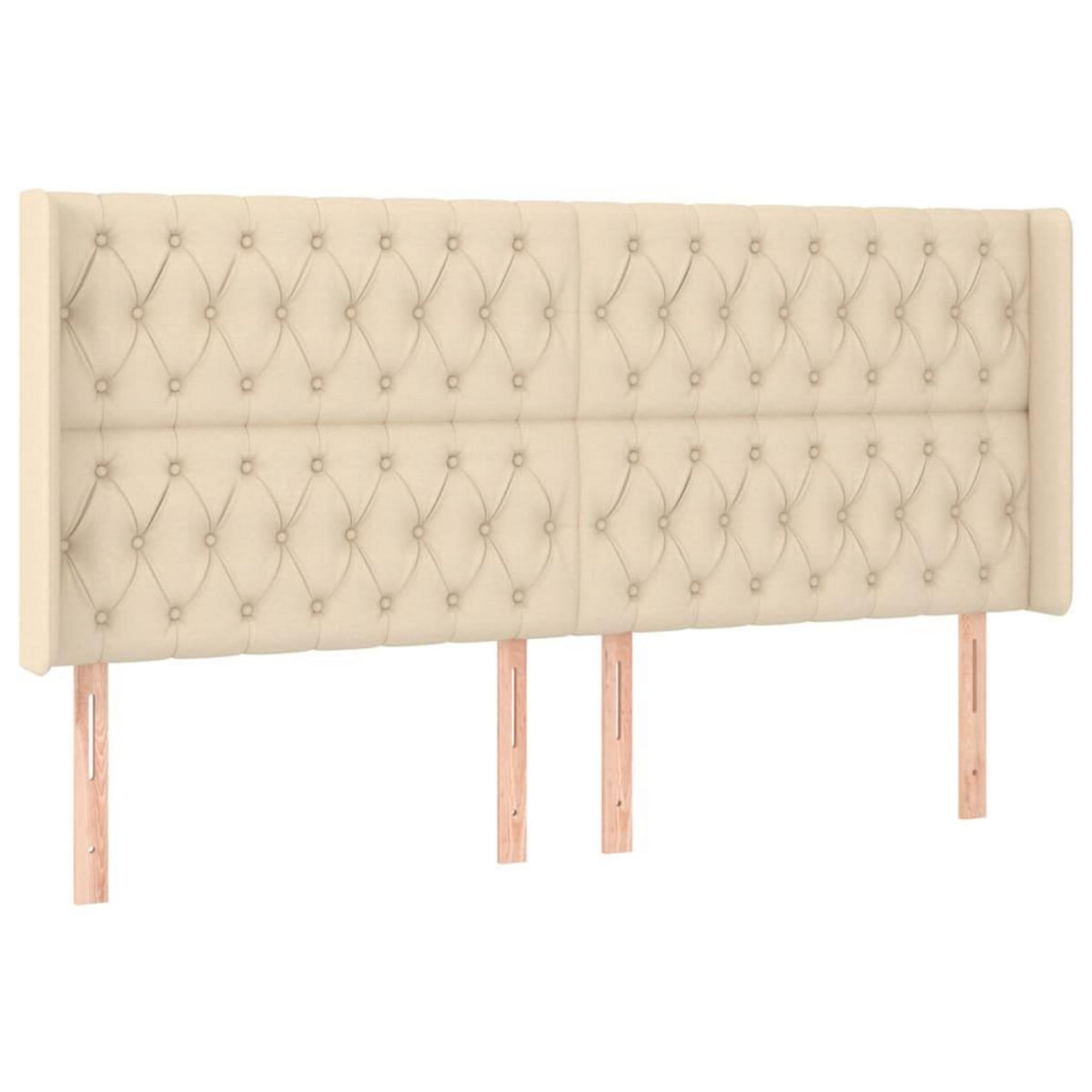 VIDAXL Tete de lit avec oreilles Creme 203x16x118/128 cm Tissu