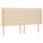 Voir la diapositive 2 : VIDAXL Tete de lit avec oreilles Creme 203x16x118/128 cm Tissu