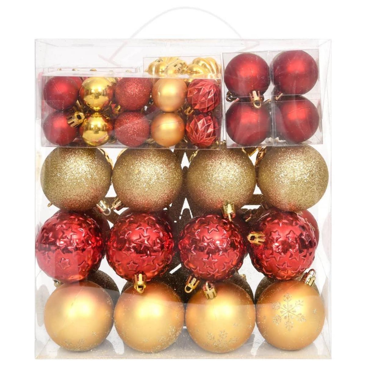 VIDAXL Ensemble de boules de Noël 70 pcs Dore et rouge
