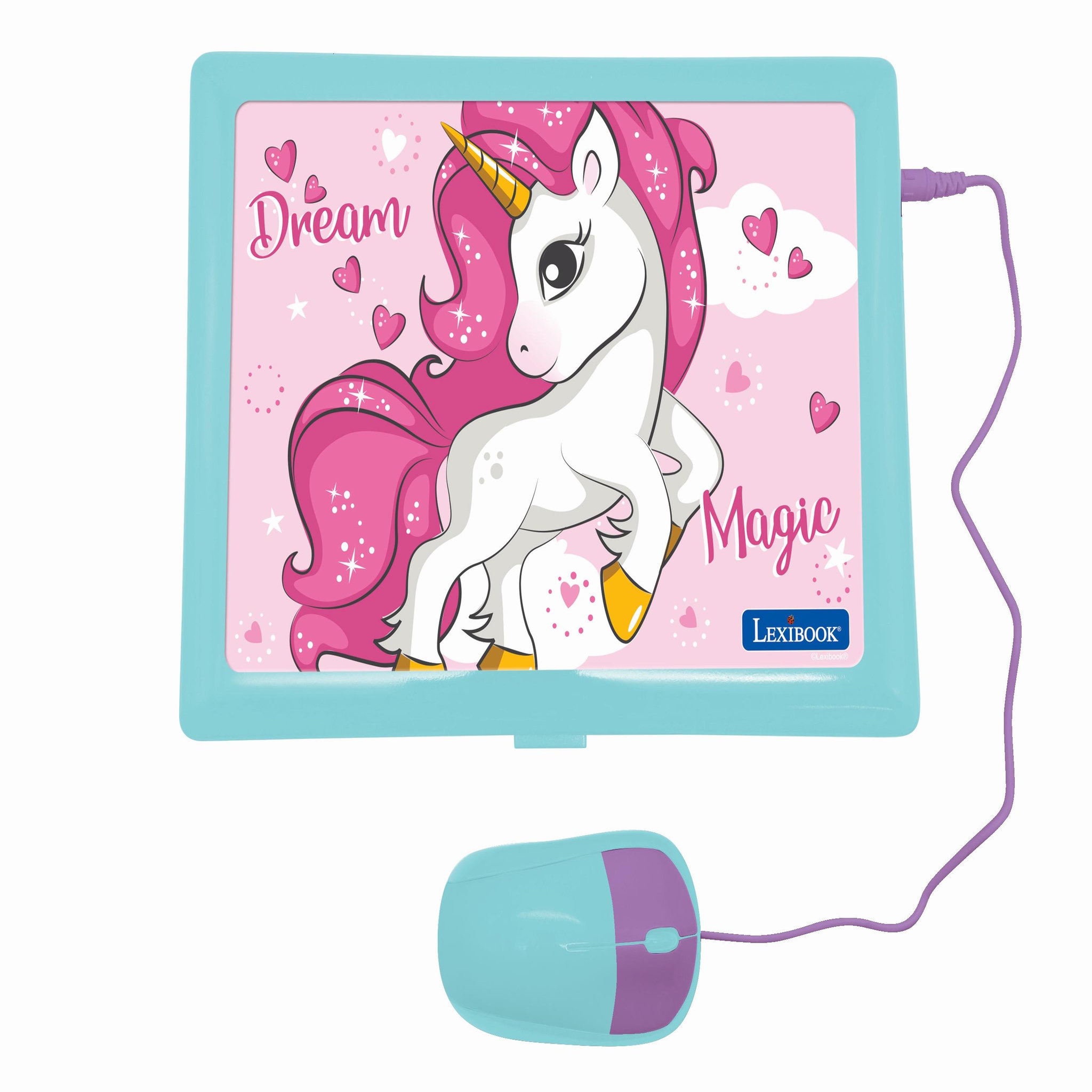 Voir la diapositive 2 : Lexibook Ordinateur éducatif bilingue avec 164 activités au design Licorne (EN/FR)