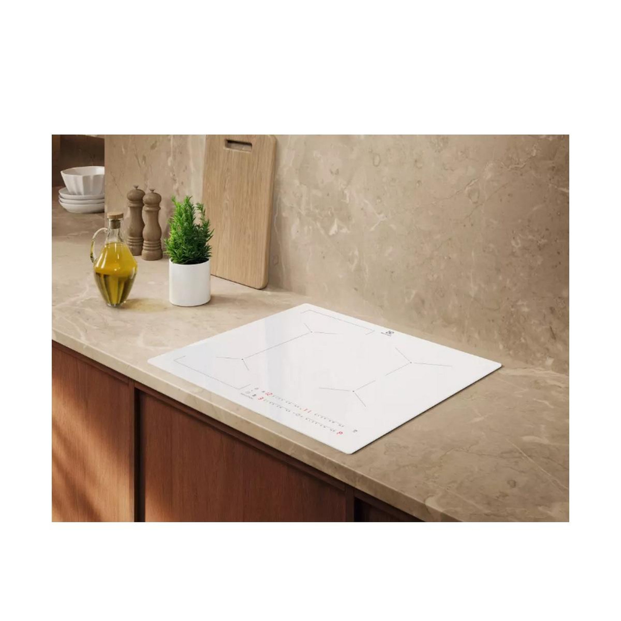 Voir la diapositive 4 : ELECTROLUX Table de cuisson induction 3 feux 7350w blanc - EIV63342CW/1