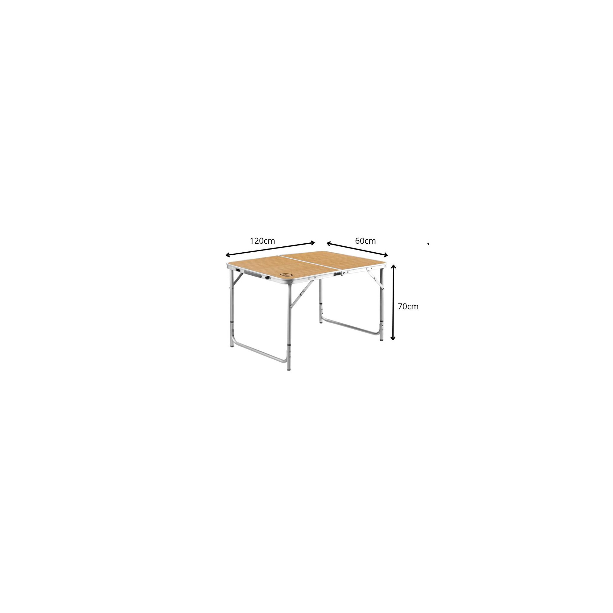 Voir la diapositive 2 : O'Camp Table de camping pliable 6 places - o'camp - forme valise - dimensions : 120 x 60 x 70 cm