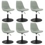 Voir la diapositive 2 : VIDAXL Chaises pivotantes a manger lot de 6 Gris clair Velours