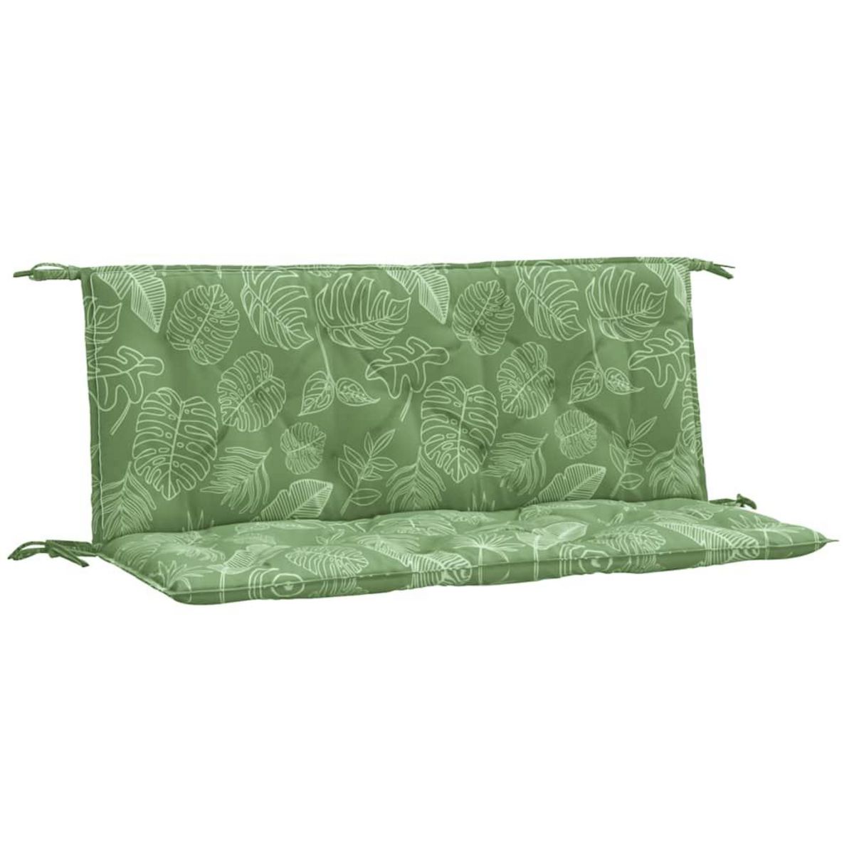 VIDAXL Coussins de banc de jardin lot de 2 motif de feuilles tissu