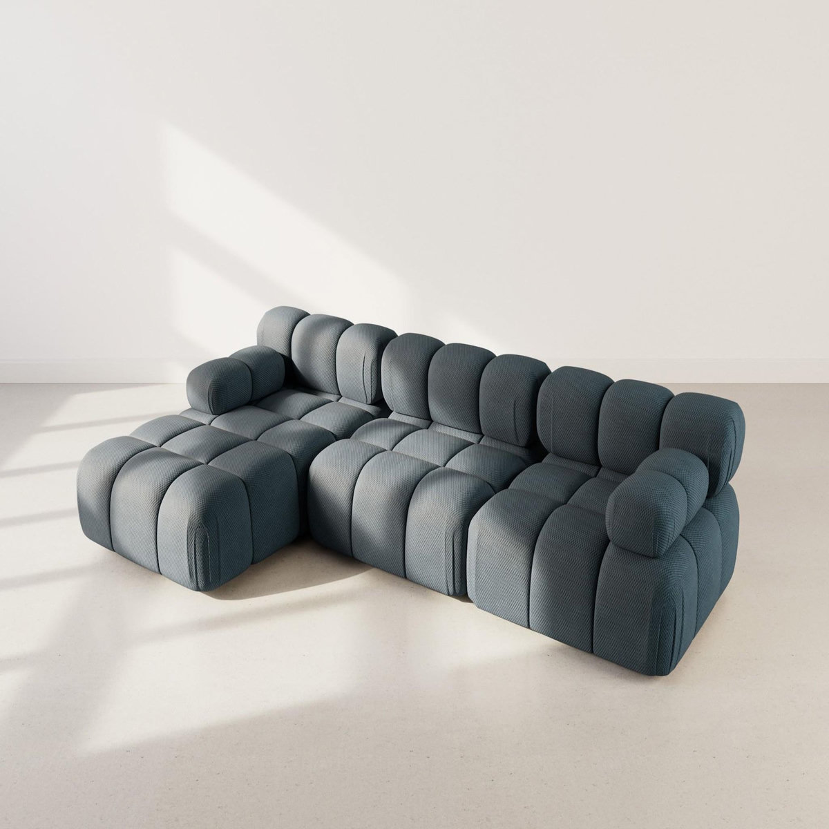 LISA DESIGN Ruby - canapé modulable d'angle gauche 4 places en velours texturé