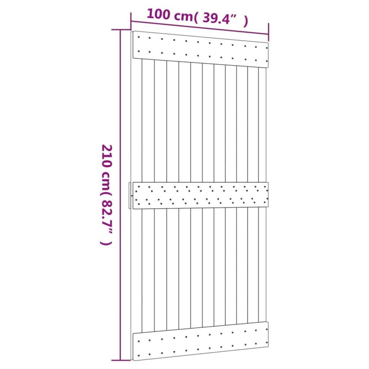 VIDAXL Porte coulissante et kit de quincaillerie 100x210 cm pin massif