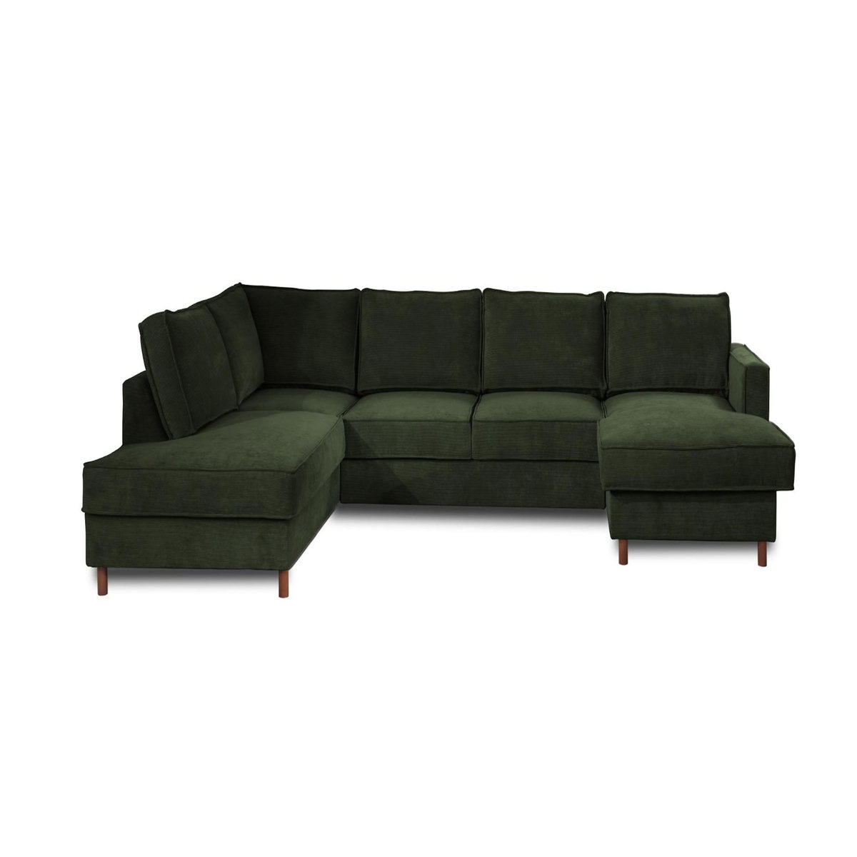 LISA DESIGN Jake - canapé panoramique d'angle gauche - convertible avec coffre - 7 places - en velours côtelé