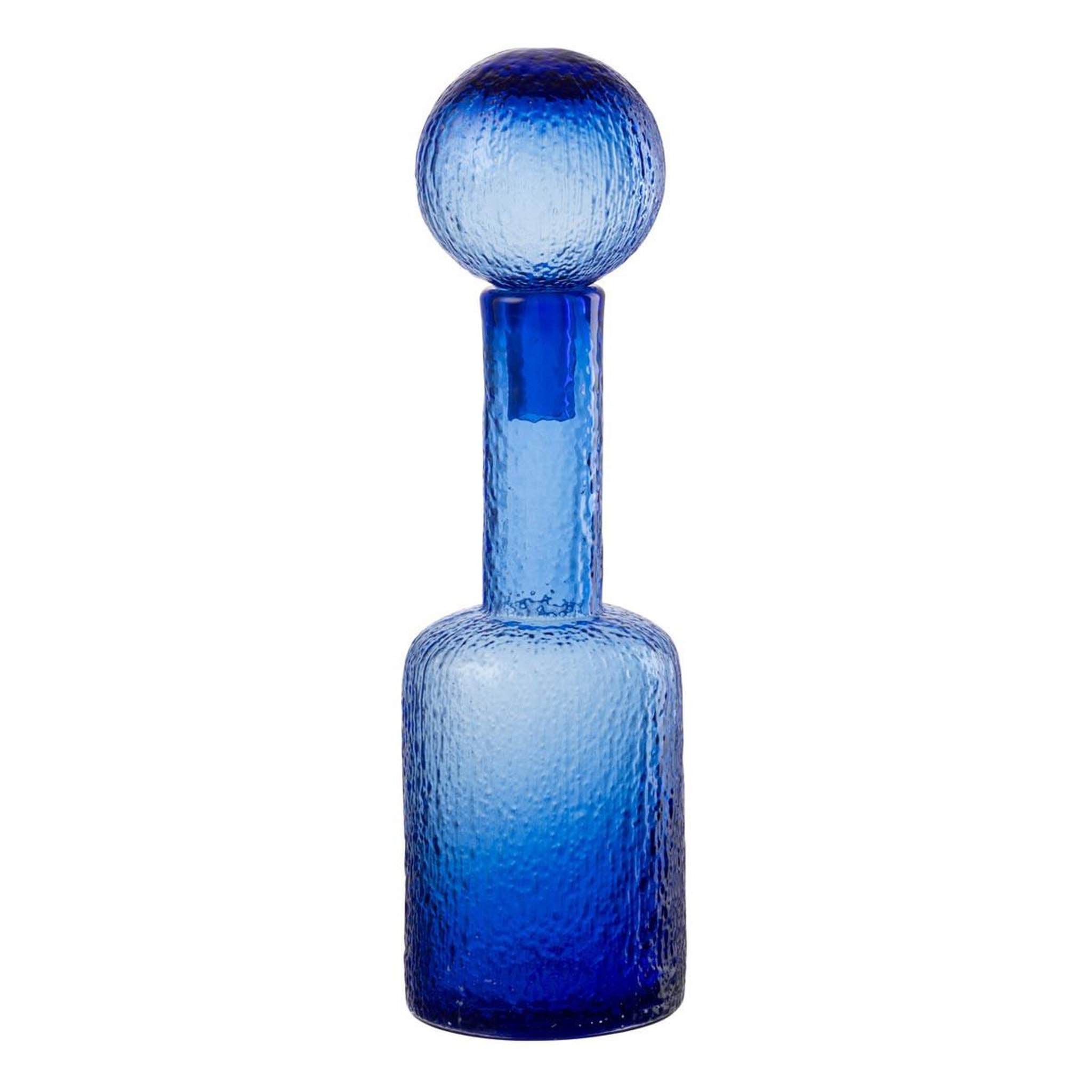 J-LINE Bouteille déco en verre  spiaggia  43cm bleu