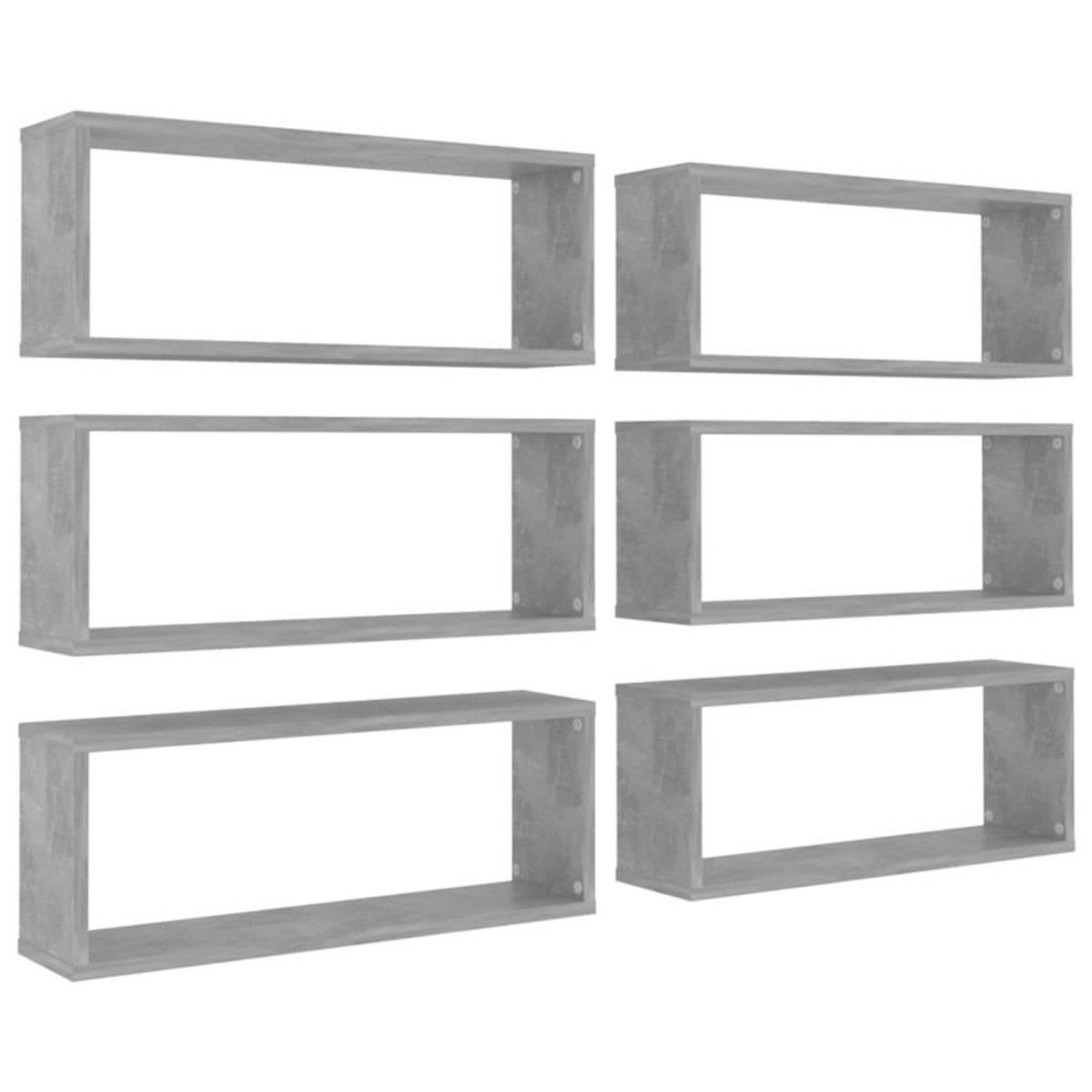 VIDAXL Etageres murales cube 6 pcs Gris beton Bois d'ingenierie