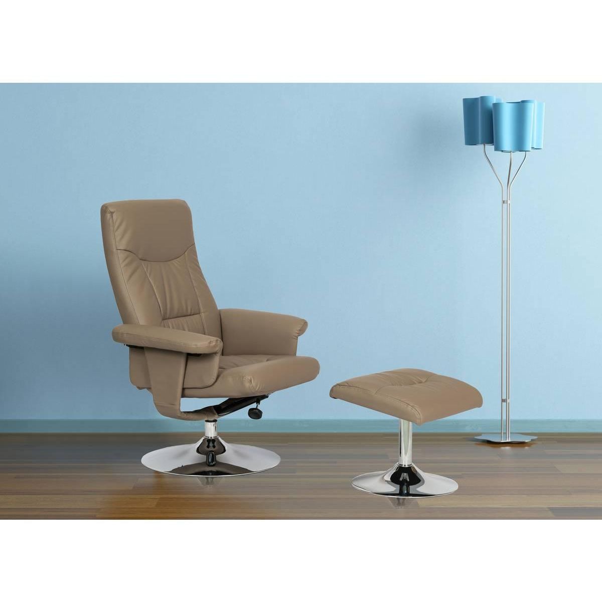 Habitat et Jardin Fauteuil relax + repose-pieds  Louis  - 1 place - Beige