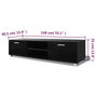 Voir la diapositive 5 : VIDAXL Meuble TV Noir brillant 140x40,5x35 cm