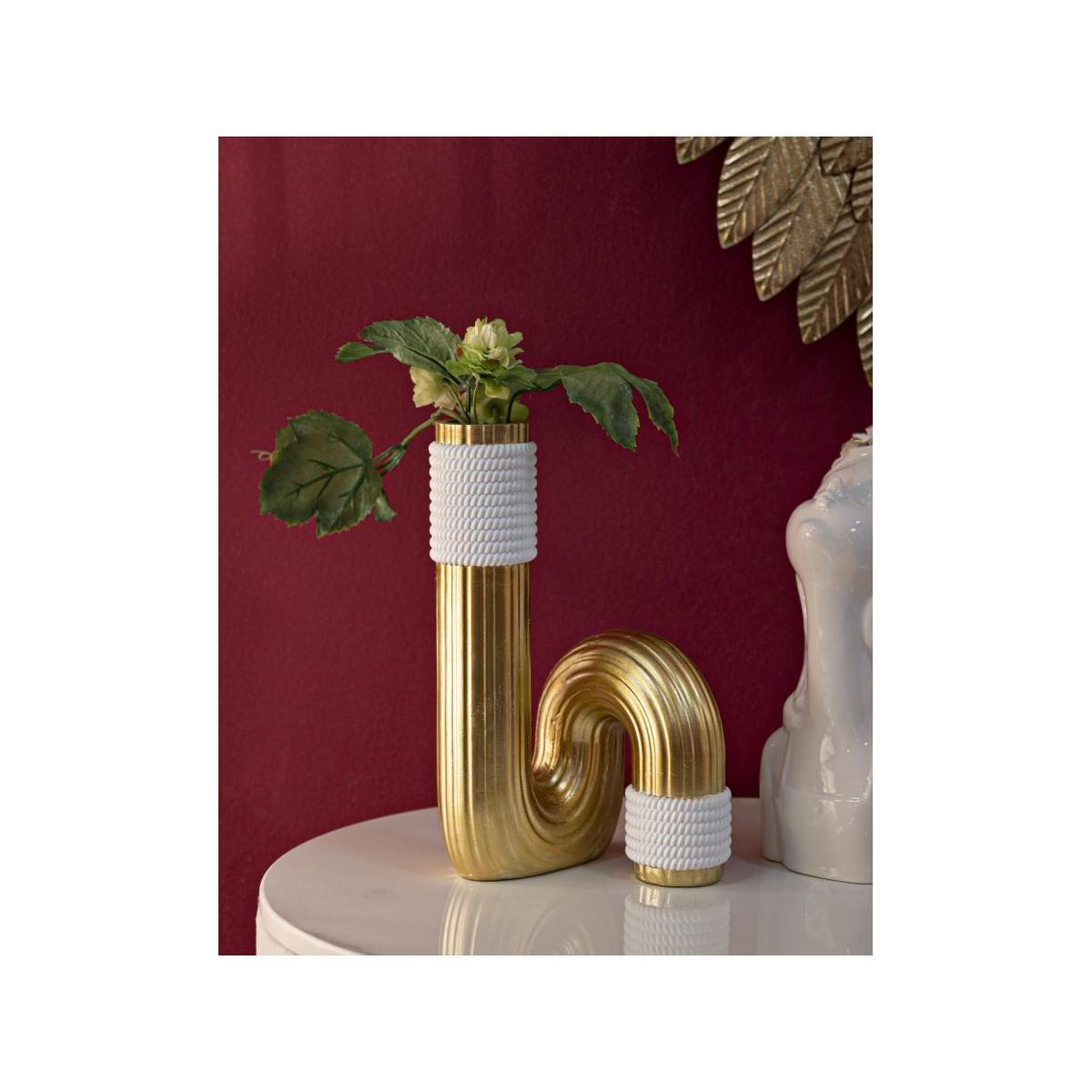 Voir la diapositive 5 : Paris Prix Vase design en résine  bann  25cm or