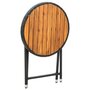 Voir la diapositive 4 : VIDAXL Table a the Noir 60 cm Resine tressee et bois d'acacia solide