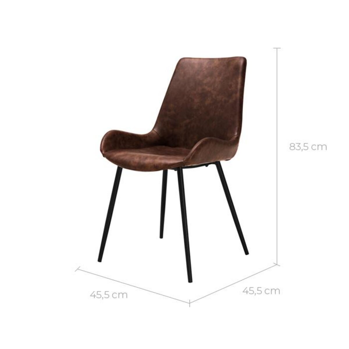 Rendez vous déco Lot de 2 chaises en cuir synthétique marron - Austin