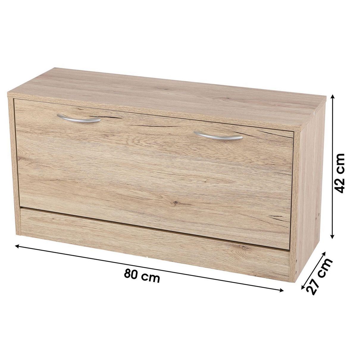 TOILINUX Meuble à chaussures - 1 Porte Pratik - Hauteur 42 cm - Bois clair