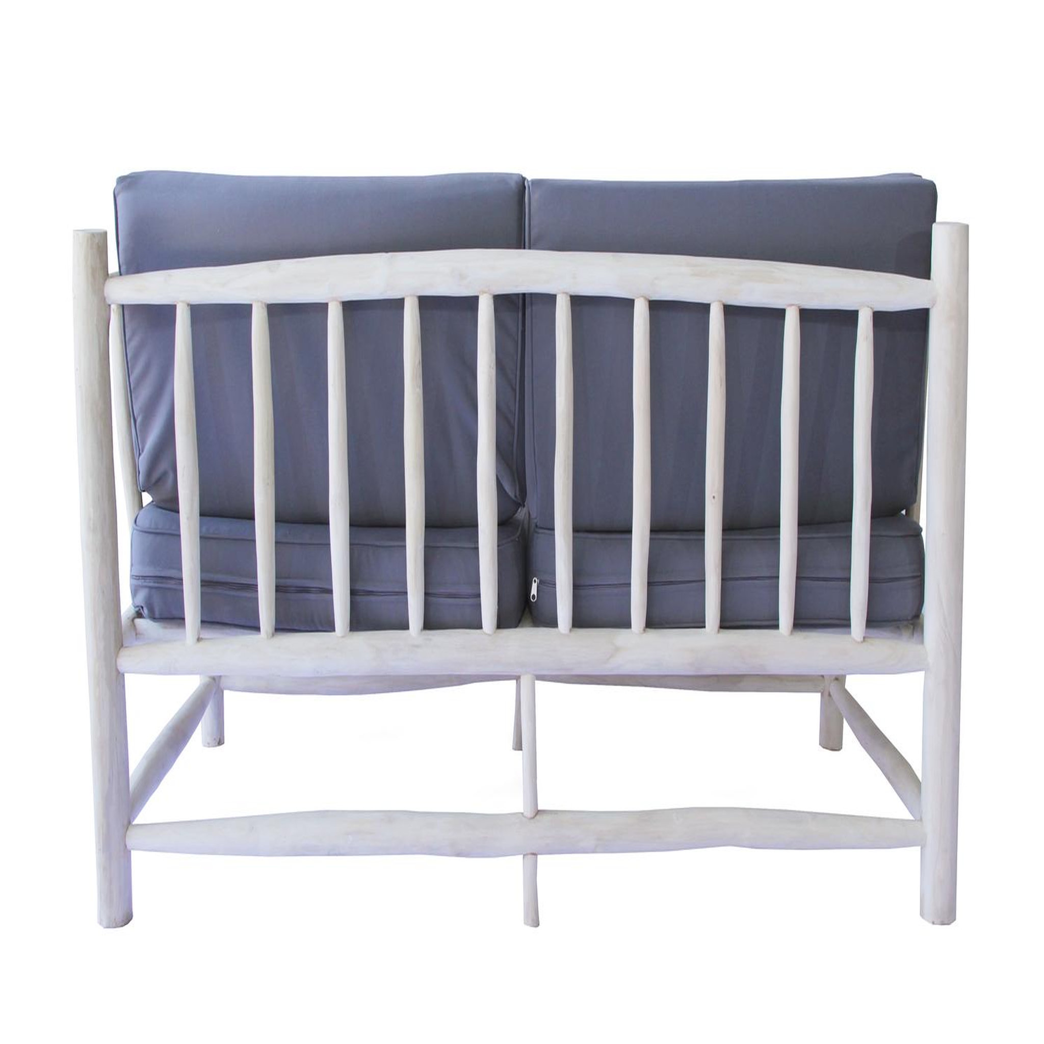 Voir la diapositive 3 : CONCEPT USINE Fauteuil 2 personnes en teck avec coussin gris moa