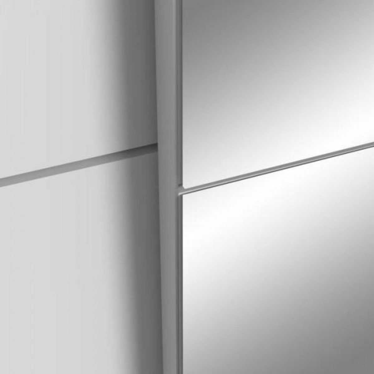 MARKET24 Armoire 2 portes coulissantes + miroir - Panneaux de particules - Blanc mat - L 170,3 x P 61,2 x H 190,5 cm - ULOS