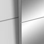 Voir la diapositive 6 : MARKET24 Armoire 2 portes coulissantes + miroir - Panneaux de particules - Blanc mat - L 170,3 x P 61,2 x H 190,5 cm - ULOS