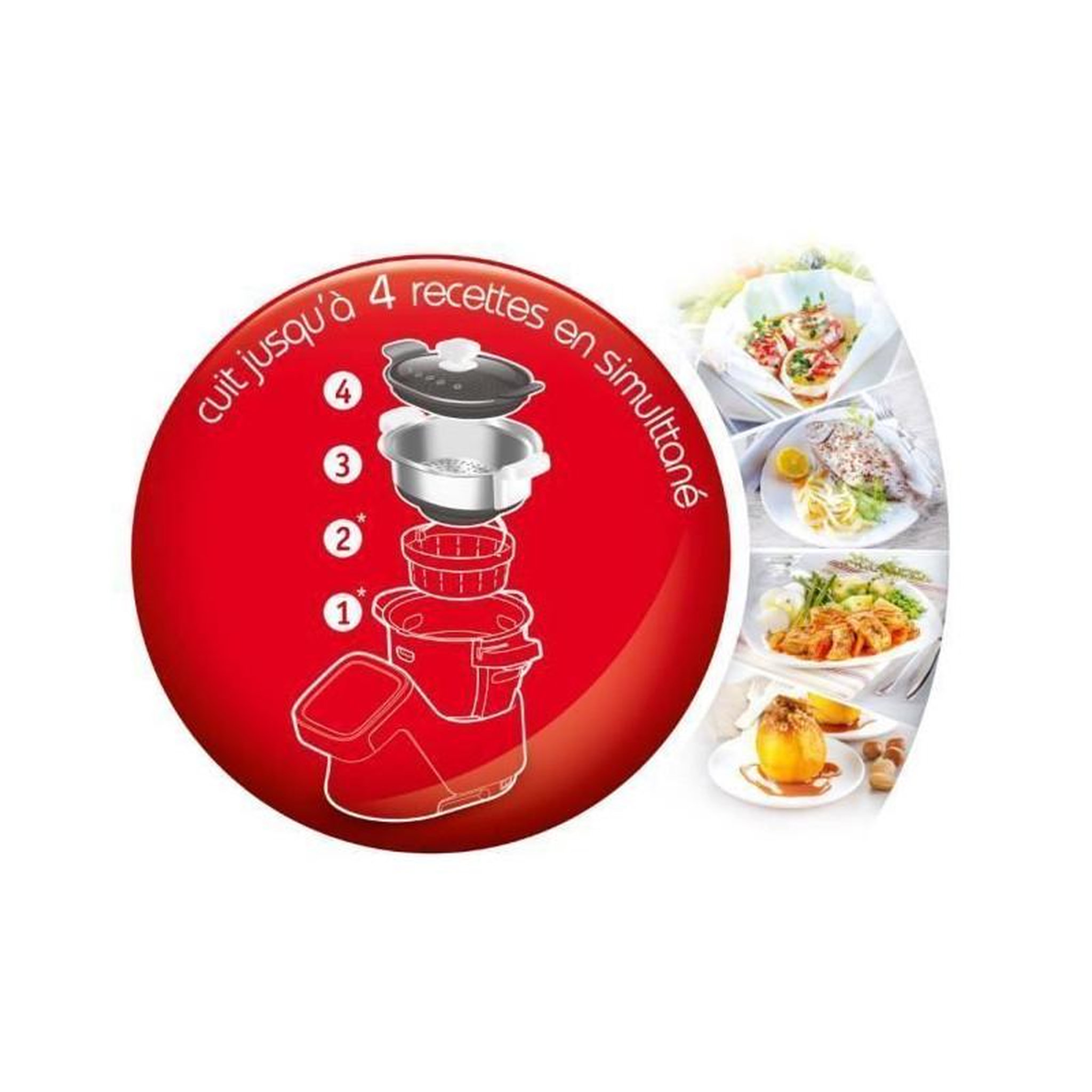 Voir la diapositive 4 : MOULINEX Panier vapeur companion xf384b10
