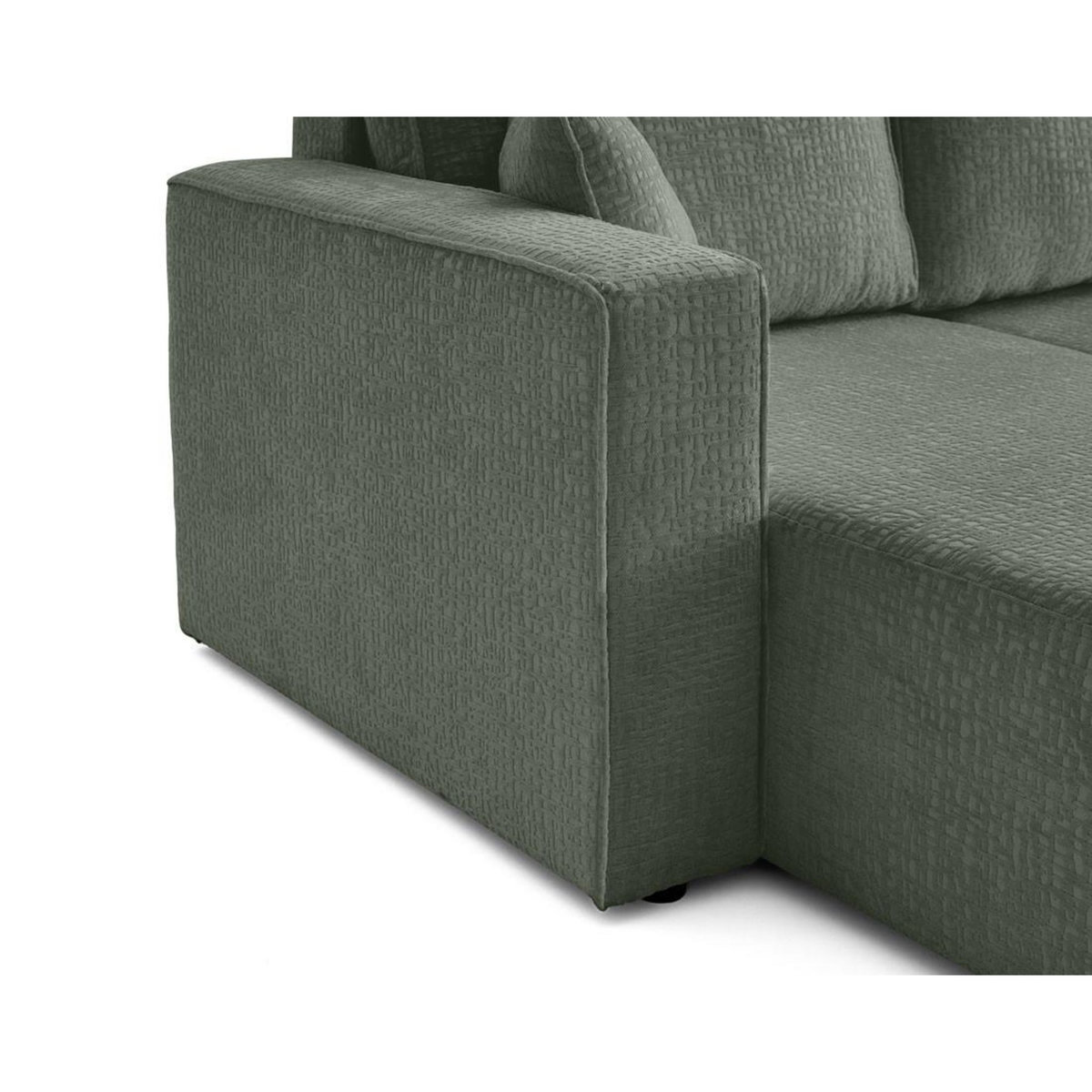 BEST MOBILIER Topaze - canapé panoramique en u - 7 places - convertible avec coffre - en tissu velours relief