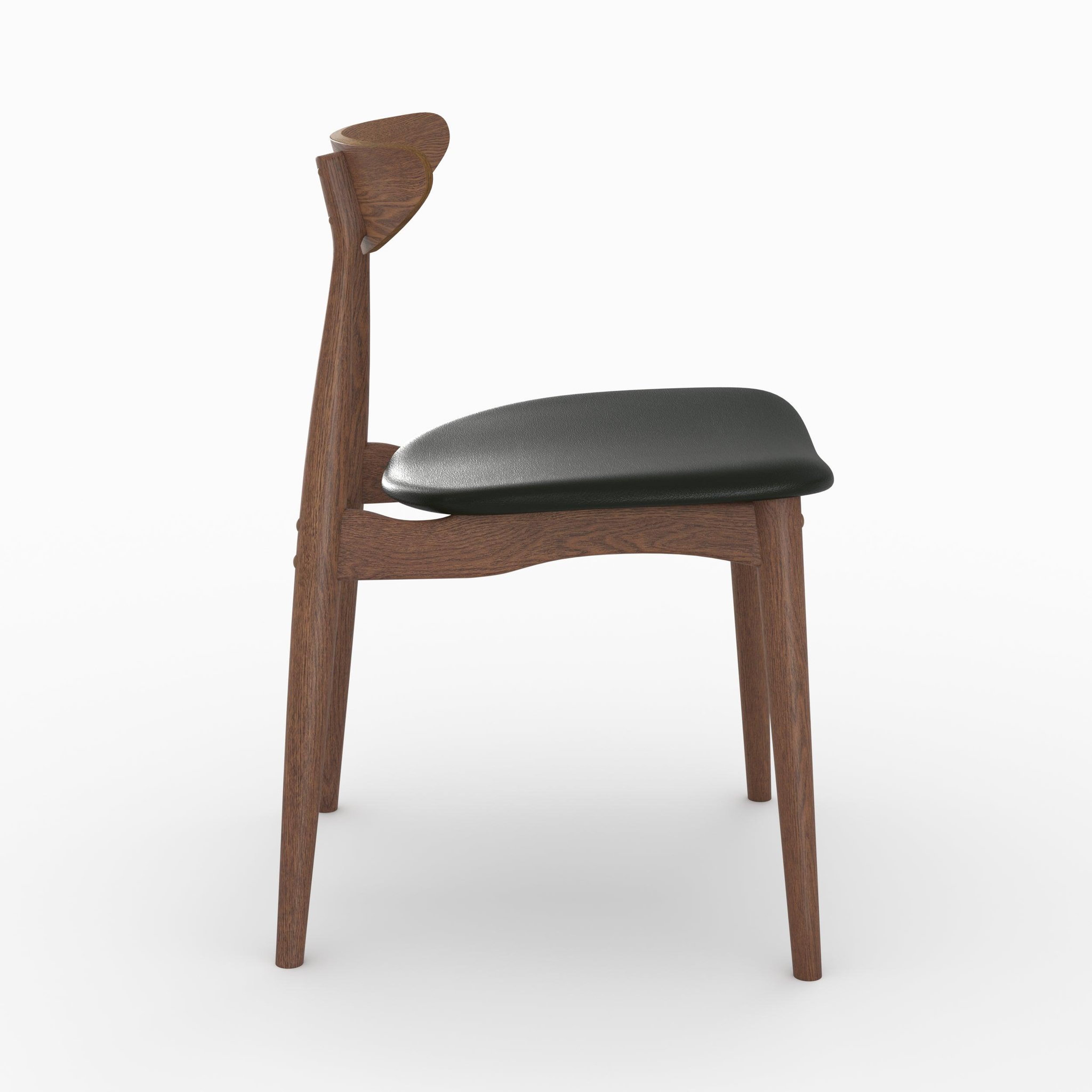 Voir la diapositive 6 : MAISON PAVANE Lot de 2 chaises en cuir synthétique noir et bois d'hévéa-josette