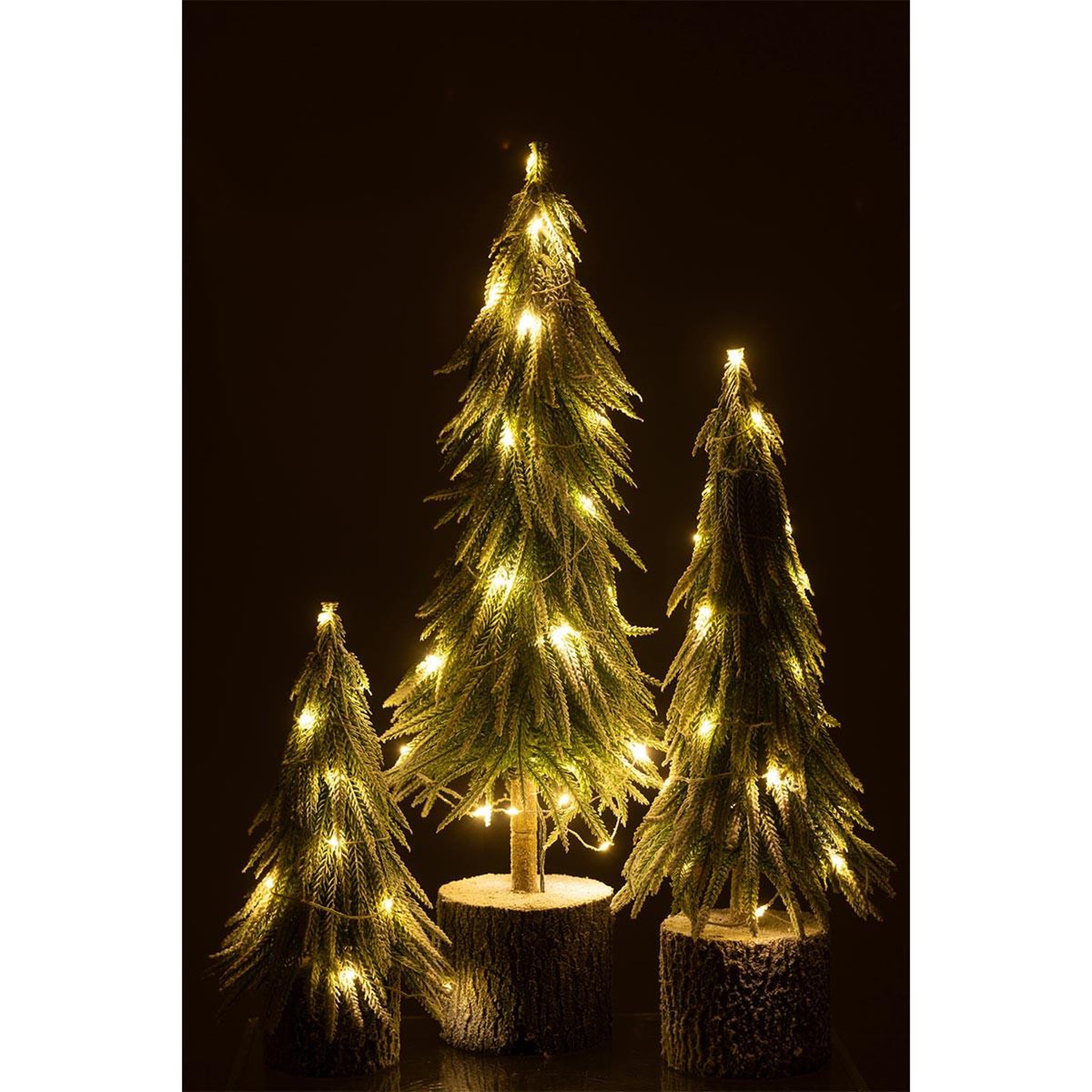 Voir la diapositive 6 : J-LINE Sapin de noël déco à led  luther  45cm vert