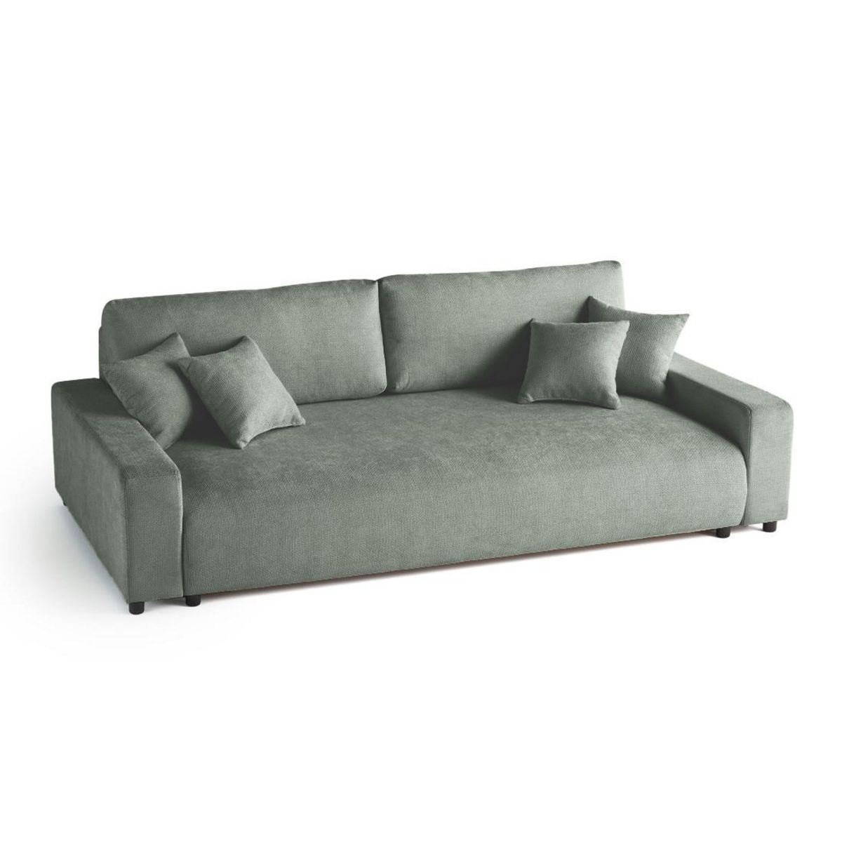 LISA DESIGN Pivoine - canapé droit 3 places - convertible avec coffre - en velours texturé