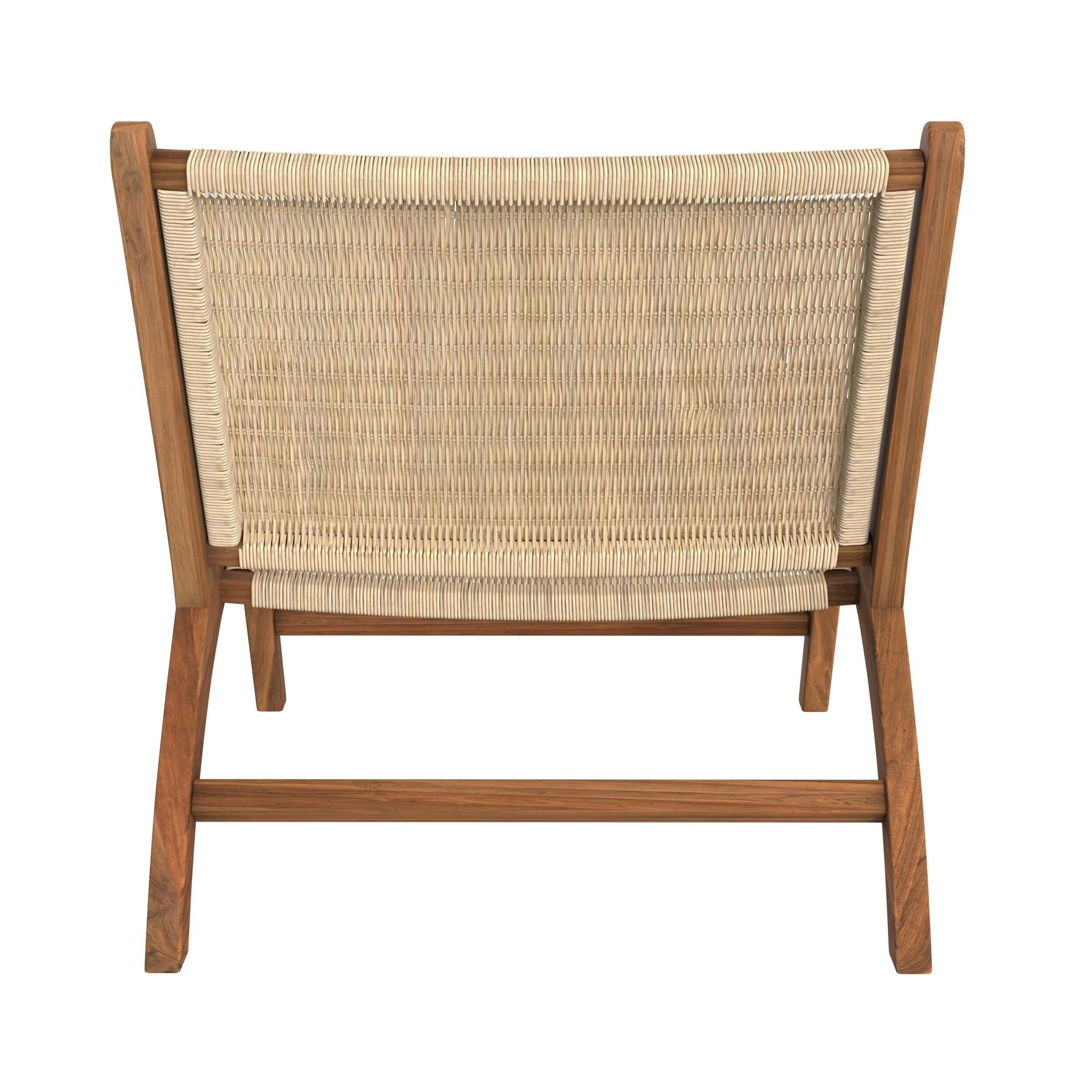 Voir la diapositive 3 : MAISON PAVANE Fauteuil en bois de teck et tressage vannerie en rotin-Kilka