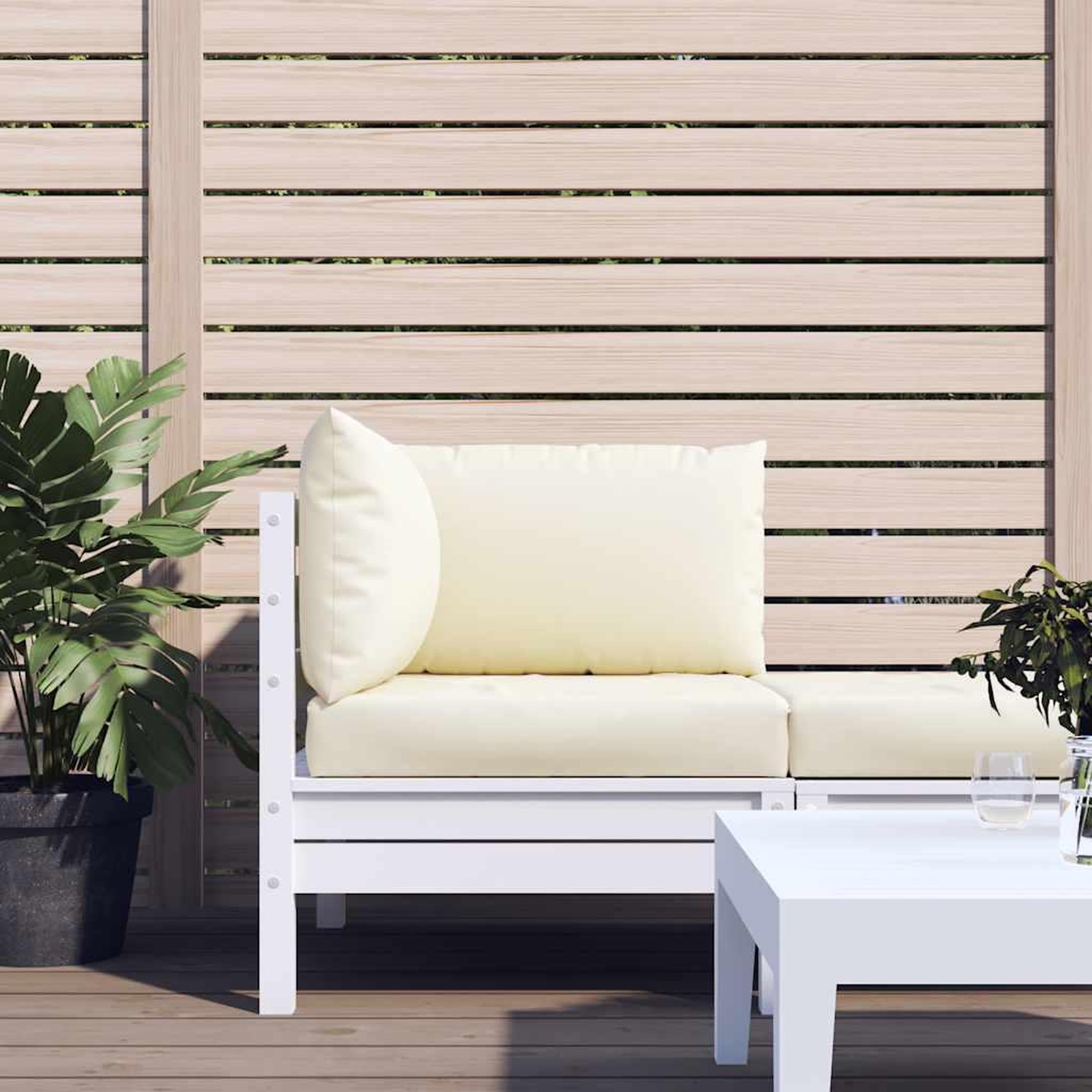 VIDAXL Coussins de palette lot de 3 blanc creme tissu oxford