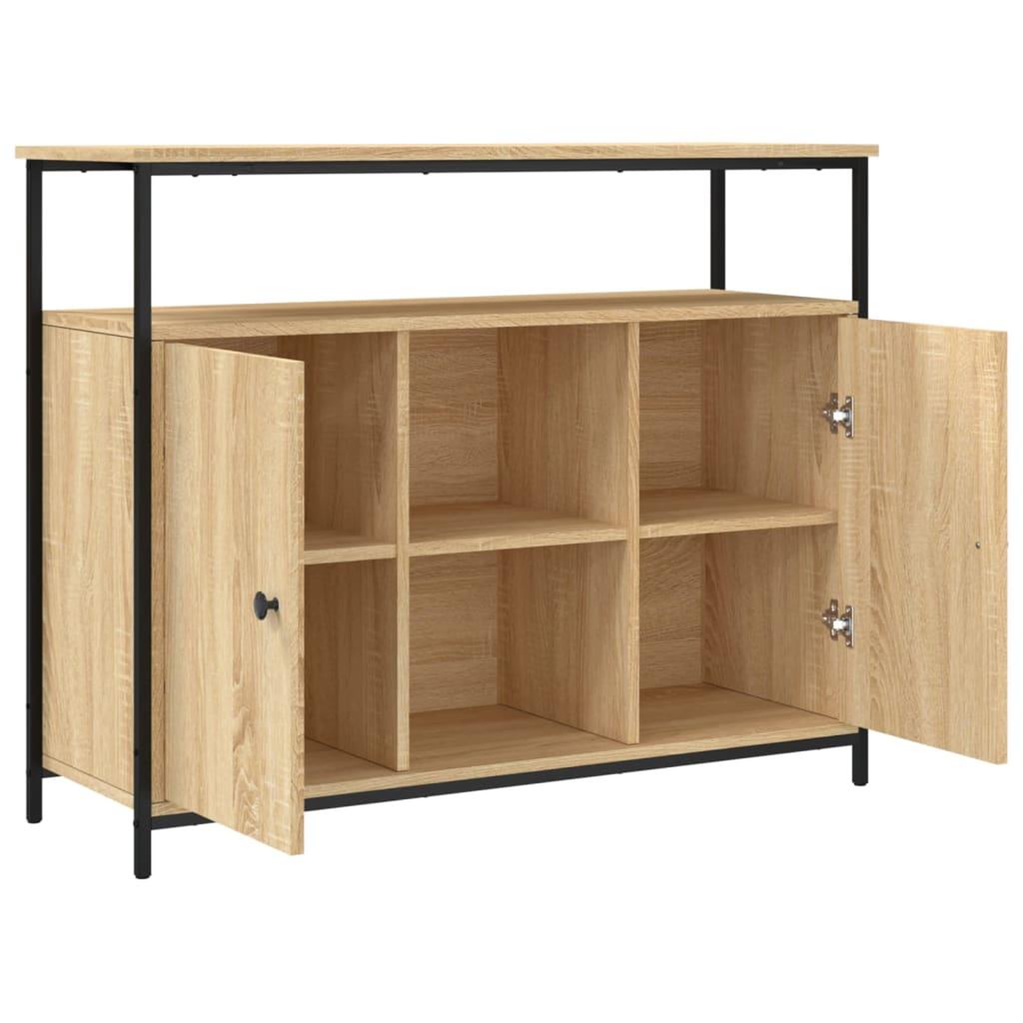Voir la diapositive 5 : VIDAXL Buffet chene sonoma 100x35x80 cm bois d'ingenierie