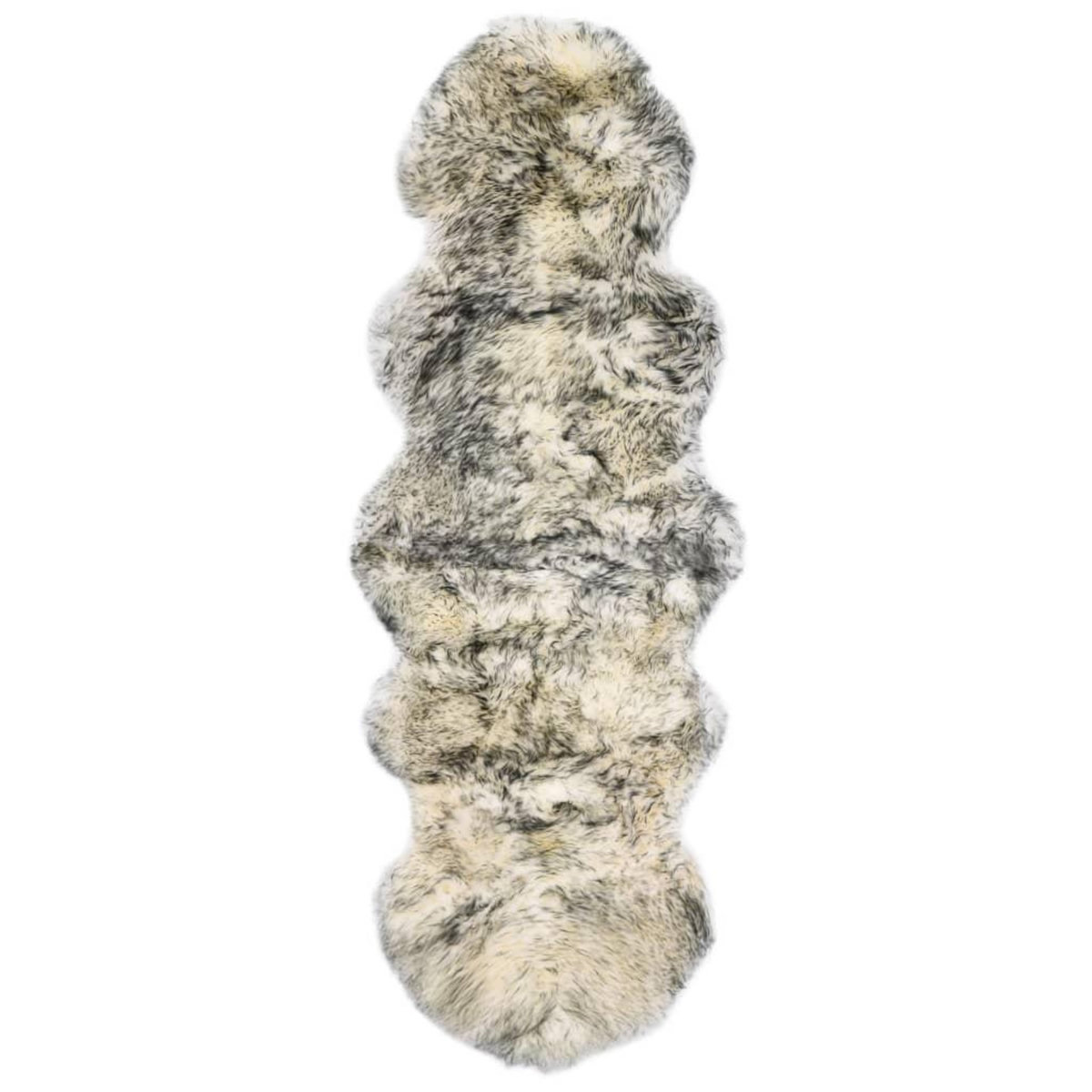 VIDAXL Tapis en peau de mouton 60 x 180 cm Melange de gris fonce