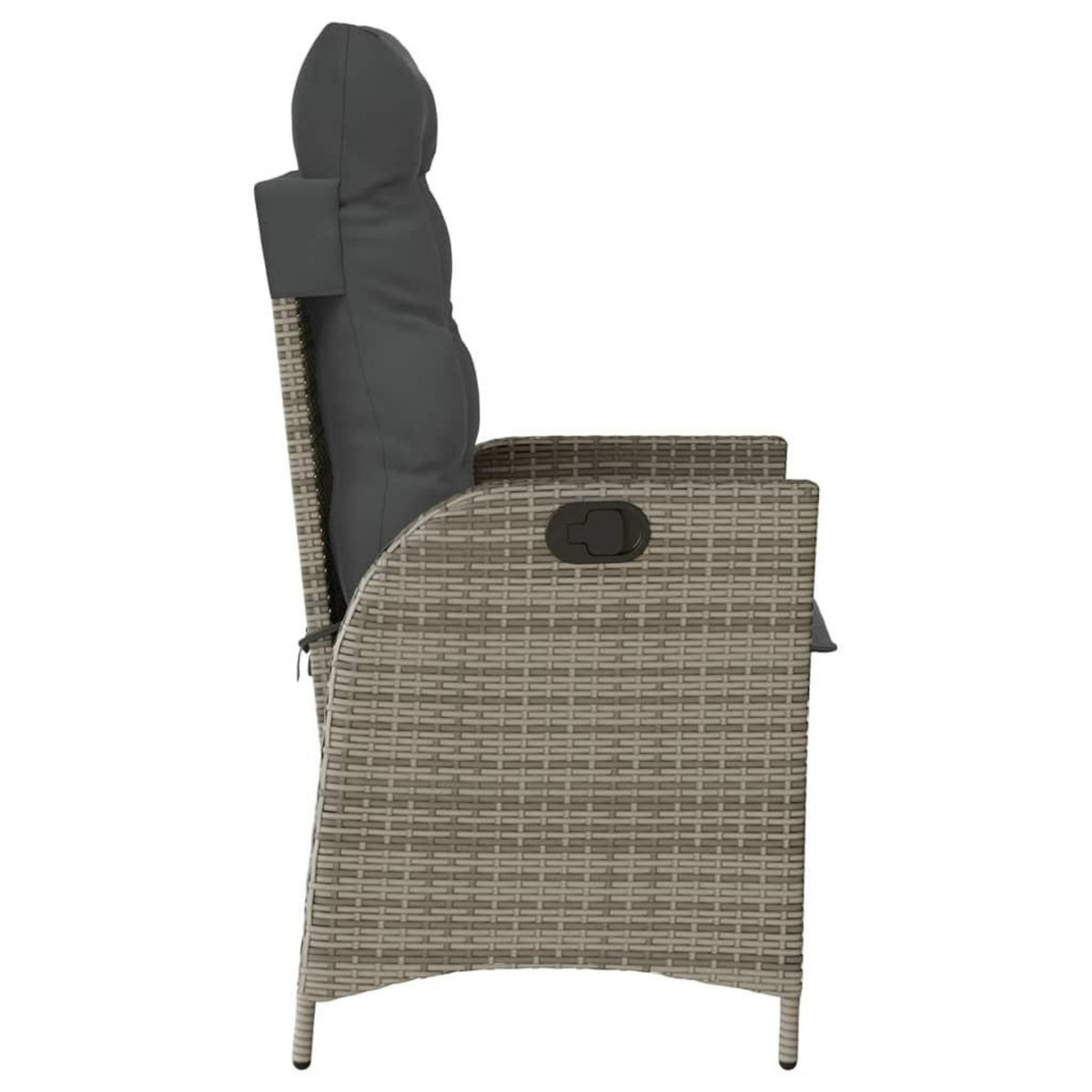 VIDAXL Chaise inclinable de jardin avec coussins gris resine tressee