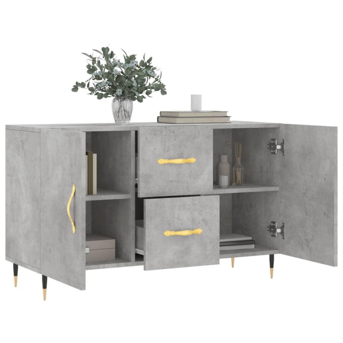 VIDAXL Buffet gris beton 100x36x60 cm bois d'ingenierie