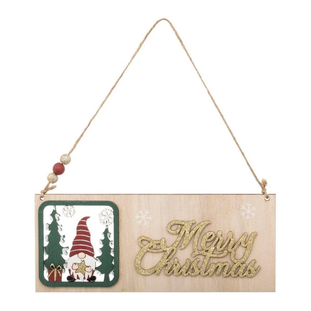 ATMOSPHERA Pancarte de Noël  Gnome  22cm Naturel