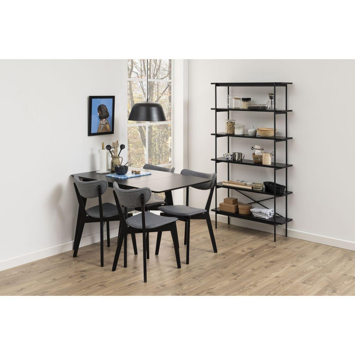 TOILINUX Bibliothèque 5 étagères en MDF et Métal - Noir