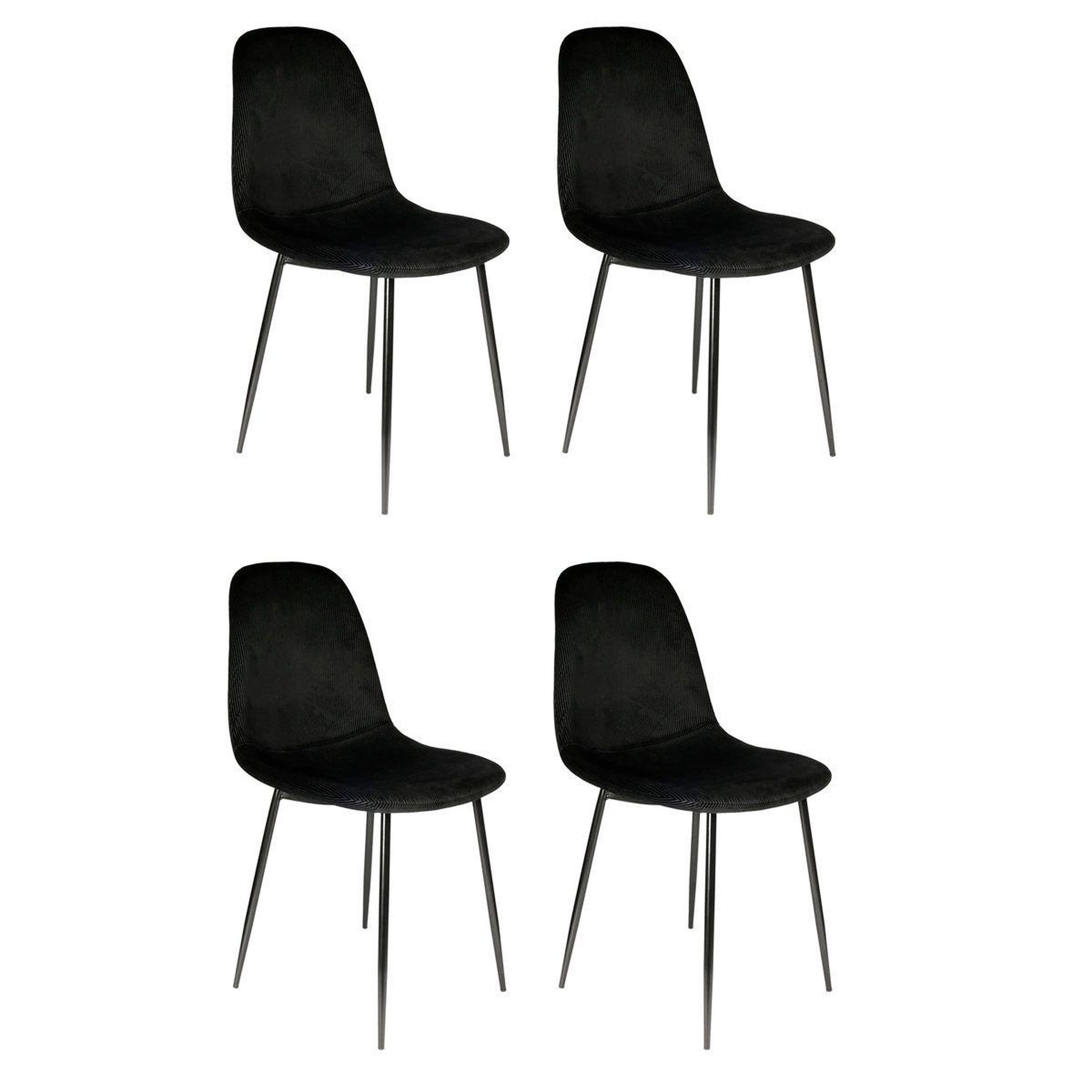 The Home Deco Factory Lot de 4 chaises velours  giulia  85cm noir