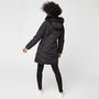 Voir la diapositive 2 : IN EXTENSO Doudoune longue à capuche noire femme
