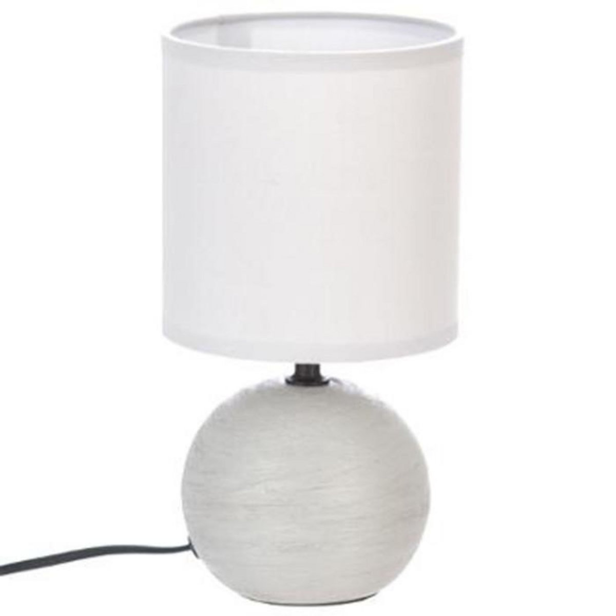 ATMOSPHERA Lampe à Poser Céramique  Boule  25cm Gris Strié