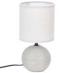 ATMOSPHERA Lampe à Poser Céramique  Boule  25cm Gris Strié