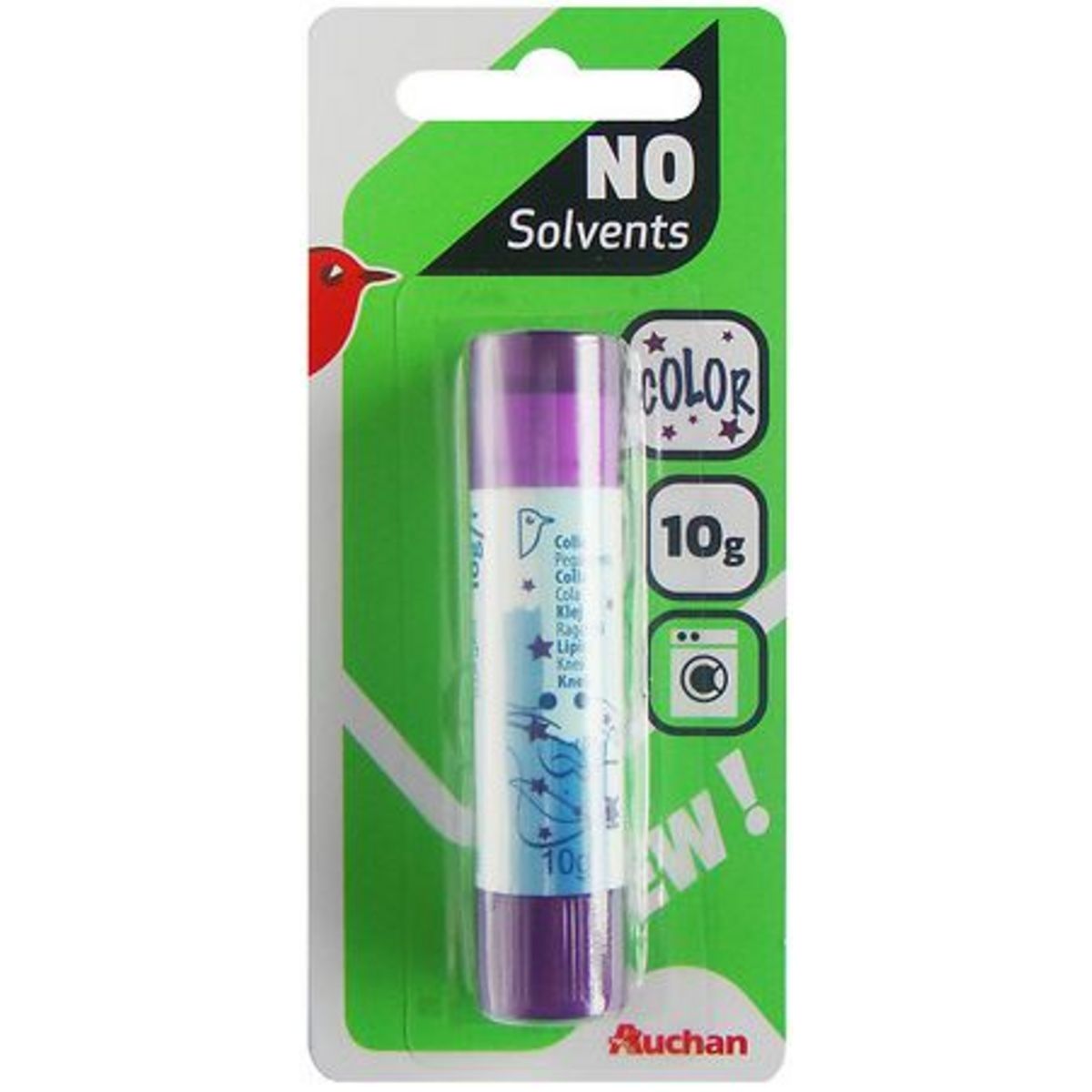 AUCHAN  Bâton de colle 10g violet