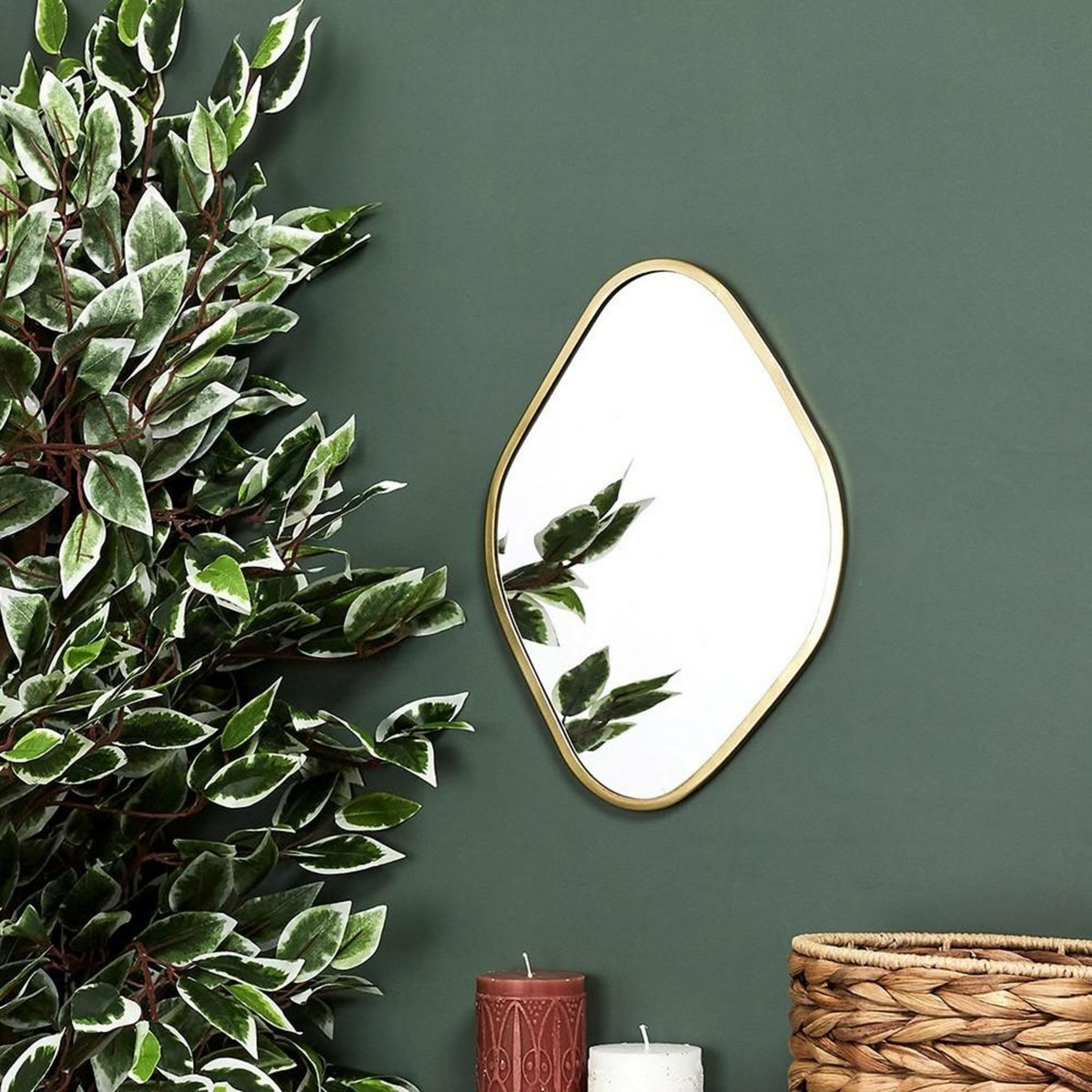 The Home Deco Factory Miroir contour déco doré losange