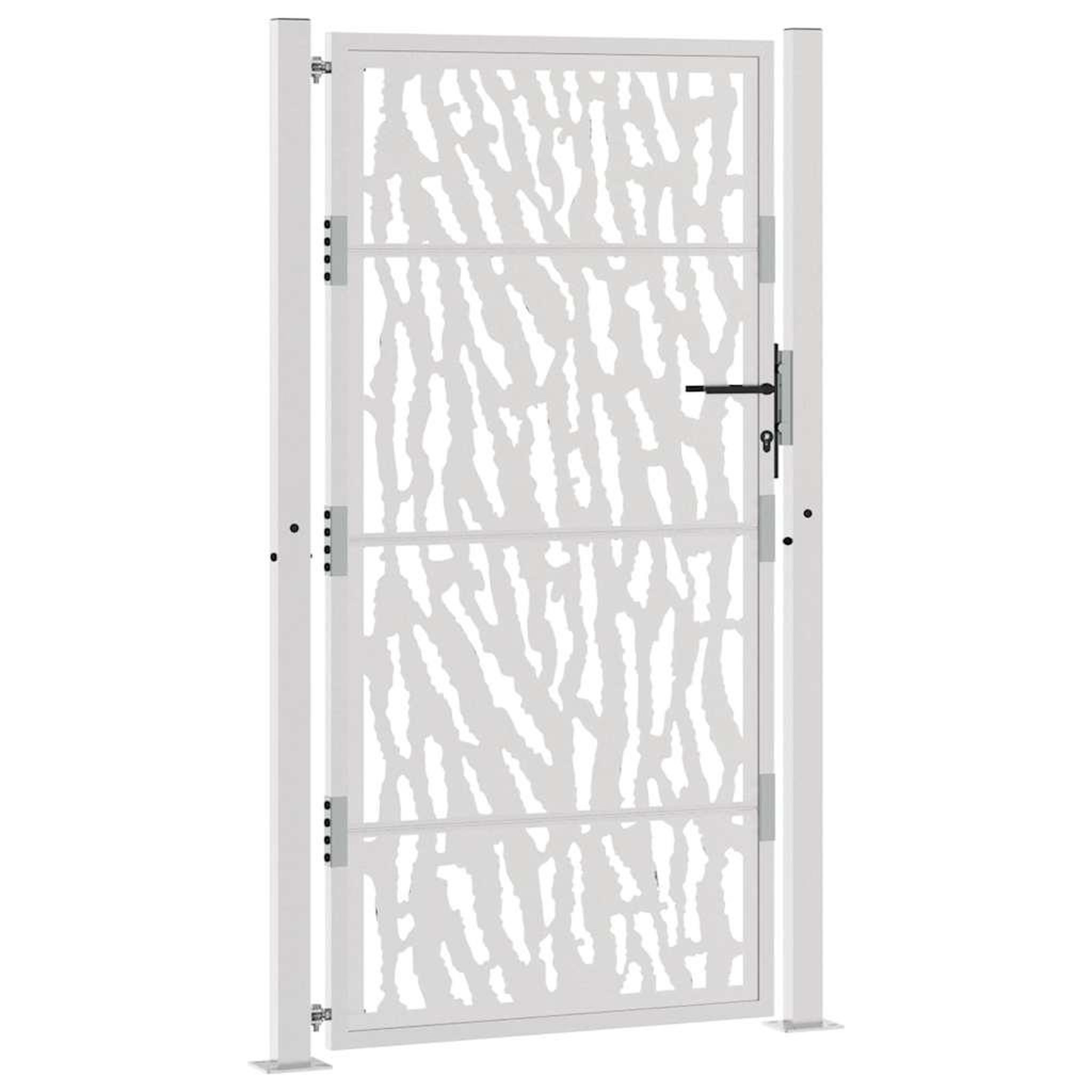 Voir la diapositive 4 : VIDAXL Porte de jardin acier resistant aux intemperies design traces