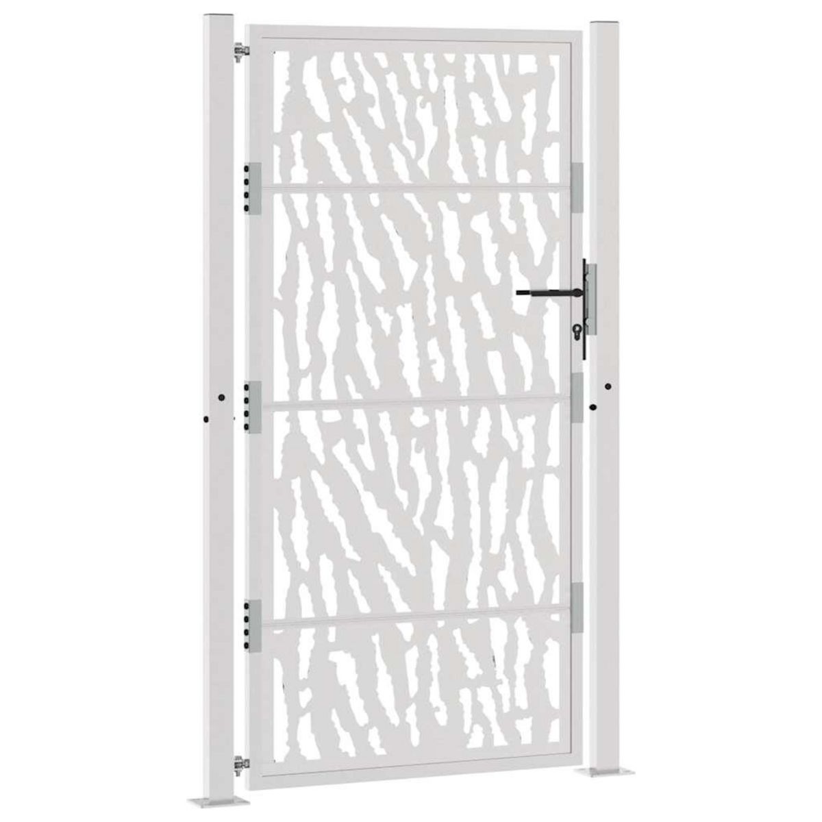 VIDAXL Porte de jardin acier resistant aux intemperies design traces