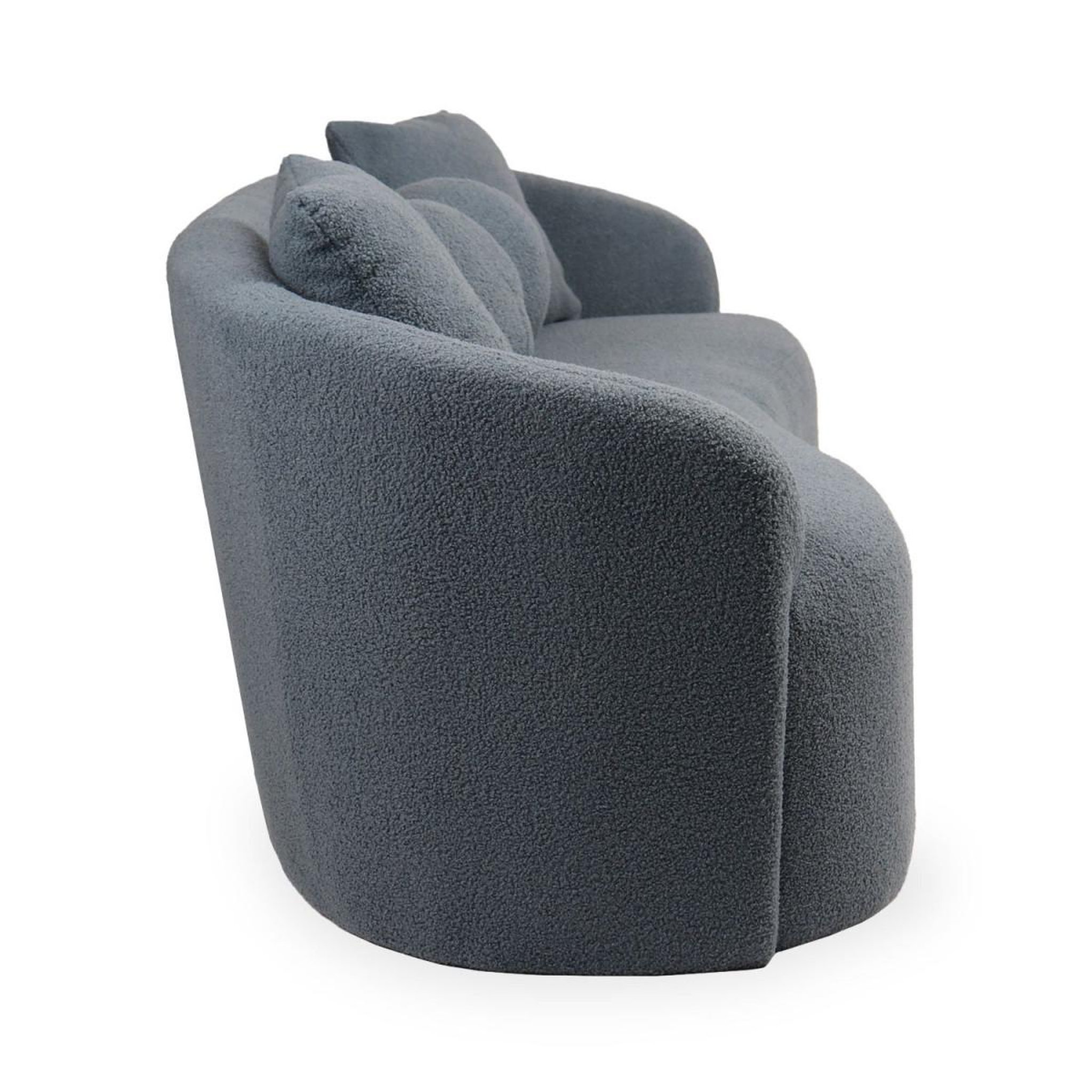 Voir la diapositive 2 : Paris Prix Canapé 4 places en tissu bouclette  brett  215cm gris