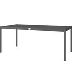 OUTSUNNY Table de jardin 8 personnes rectangulaire plateau effet lattes acier époxy anthracite