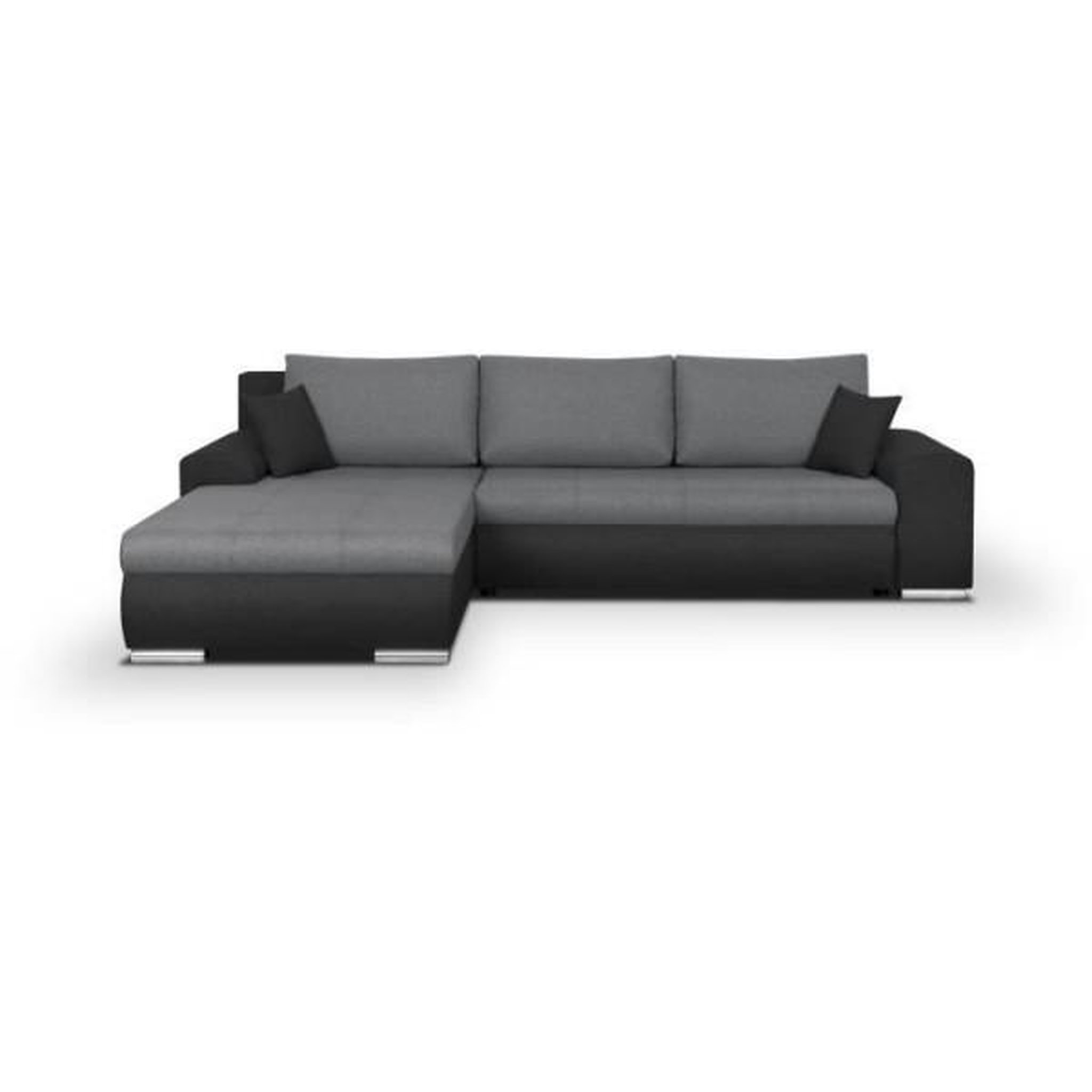 MARKET24 Canapé d'angle convertible et réversible 5 places INDIAN - Tissu gris clair et anthracite