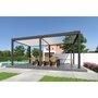 Voir la diapositive 9 : Pergola Bioclimatique autoportée 3x6 m - Aluminium Anthracite/blanc -  VS OmBREA®