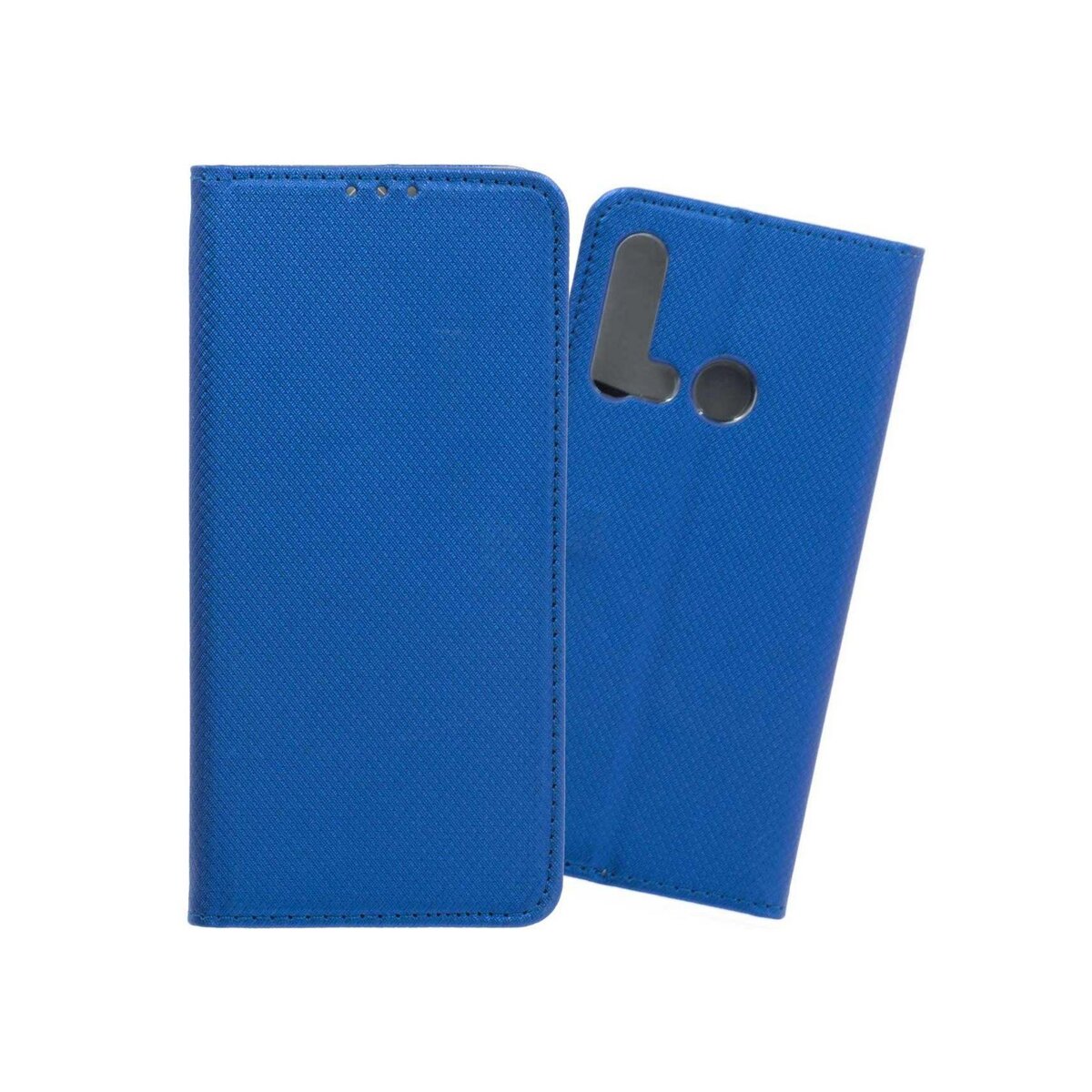 amahousse Housse Huawei P20 Lite 2019 folio bleu texturé ouverture aimantée