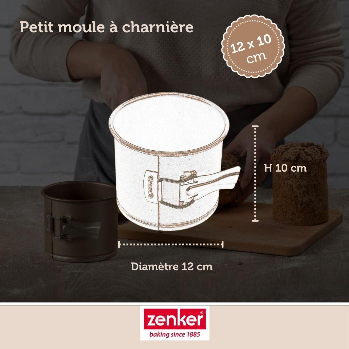 ZENKER Set pâtisserie avec petit moule à panettone 12 x 10 cm en acier, 2 bols à mixer, verre mesureur et spatule Zenker